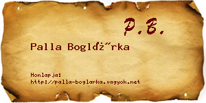 Palla Boglárka névjegykártya